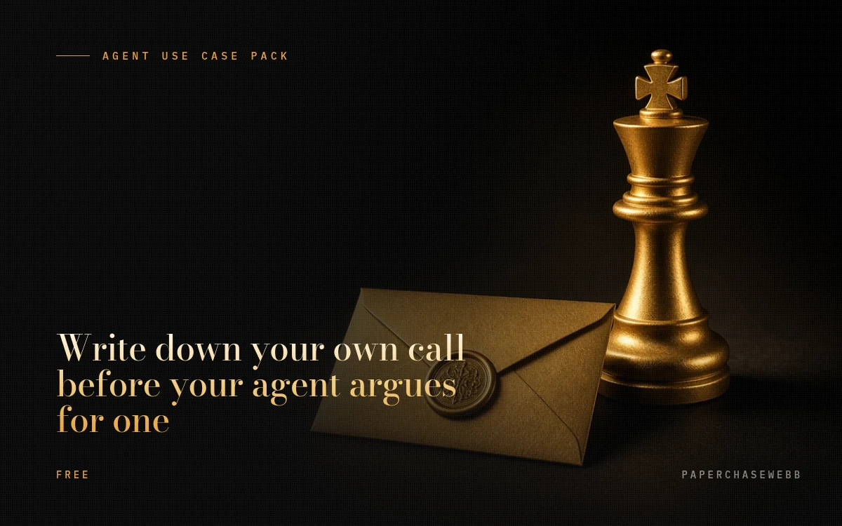 Preview card for Write down your own call before your agent argues for one