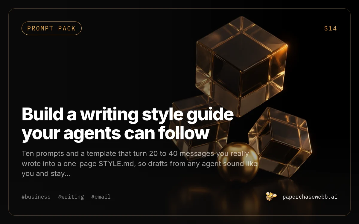 Preview card for Build a writing style guide your agents can follow
